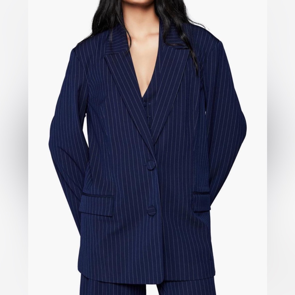 Bardot Dark Blue Pinstripe Blazer